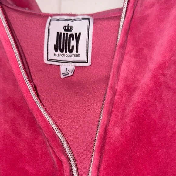 Juicy Couture Pink Velour Track Pants & Zip Hoodie Set - Picture 2 of 4
